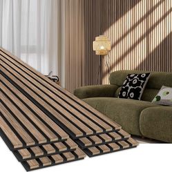 6 Pack Wood Panels for Wall 94.5" × 7.87" Acoustic Soundproof Wall Slat Panels