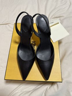 Fendi Elegant Black Slingback Heels