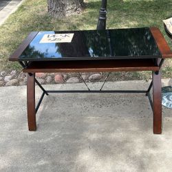 Wooden and glass desk