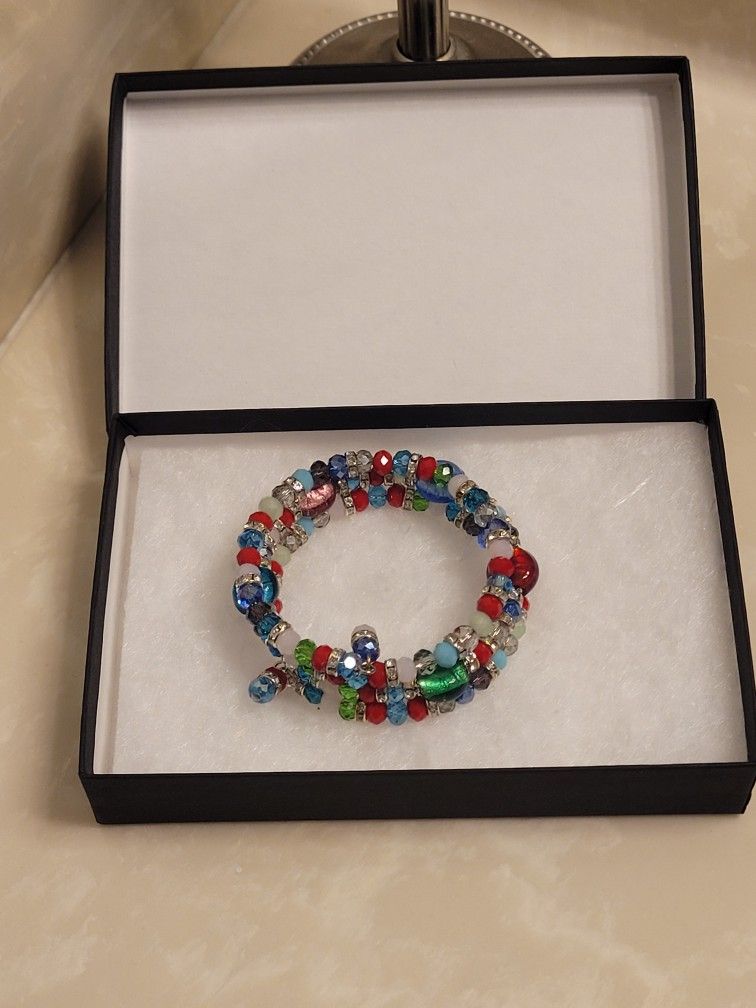 Multicolored Beaded Wrap Around Bracelet