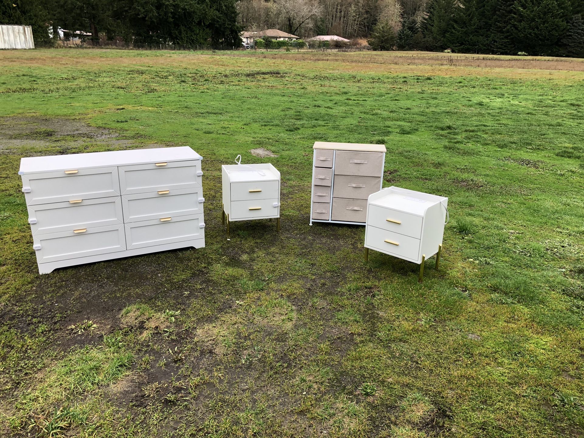 Lot Of White Furniture Dresser End Tables