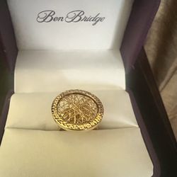 14K Gold Statement Ring – Large Textured Vintage Style