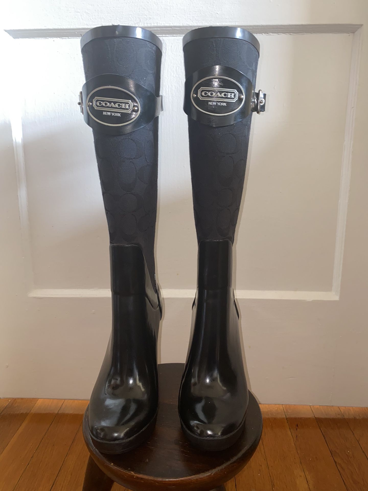 Vintage Coach Brenda Heeled Rain Boots size 6