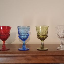 Vintage Colored Wine Goblets 