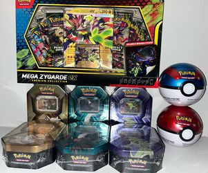 Pokemon card lot - Zygarde Ex promo + Whammy & Pokeball tins