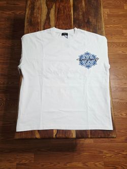 JACEY JACE Men's White Double-Sided Graphic Logo Crew Neck Tee Size L