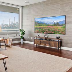 **TV Stand  - Rustic Oak, Dark Brown, 59”**