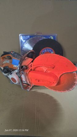 STIHL 14" TS 420 Cutquik Concrete Saw with extra masonry and metal cutting blades