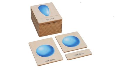 Montessori Geometric Solids Wooden nomenclature cards
