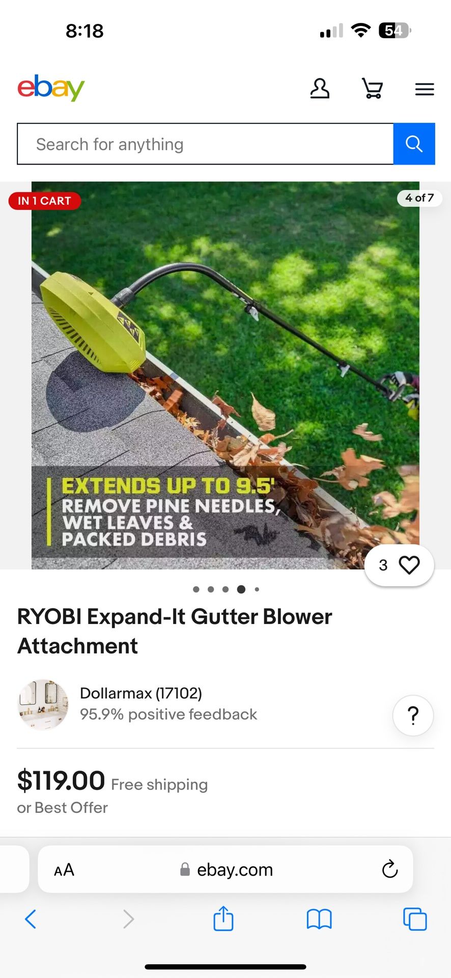 Expand Gutter Blower Universal Attachment $60
