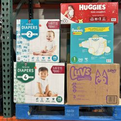 Diapers All Sizes Available Newborn - 4 Brand New Boxes 