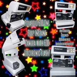 Polaroid 600 One Step Instant Camera with 600 Electronic Flash 