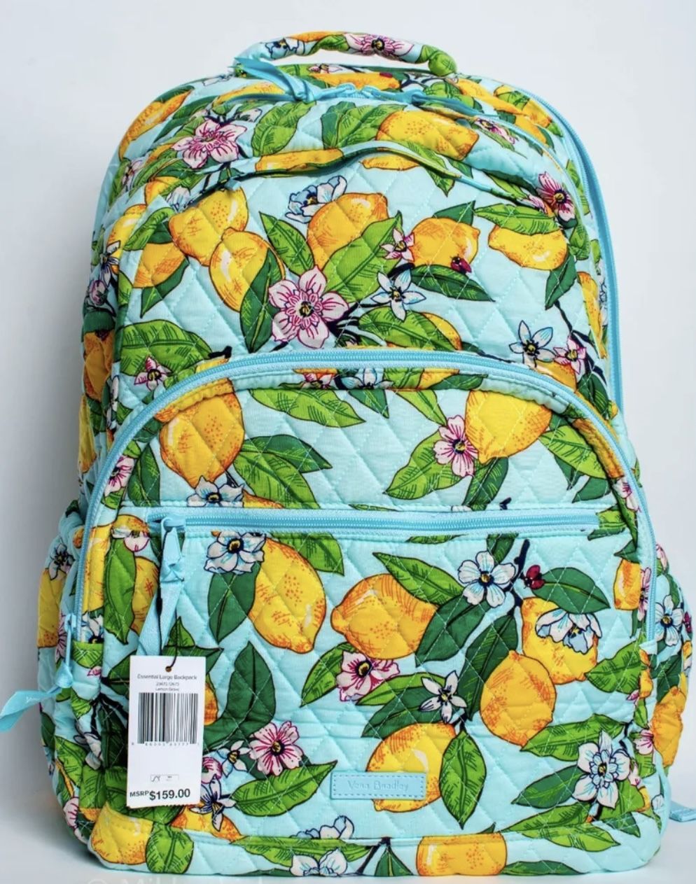 NEW VERA BRADLEY Essential Compact Backpack Lemon Grove 9.5" x 12.5" x4.5"