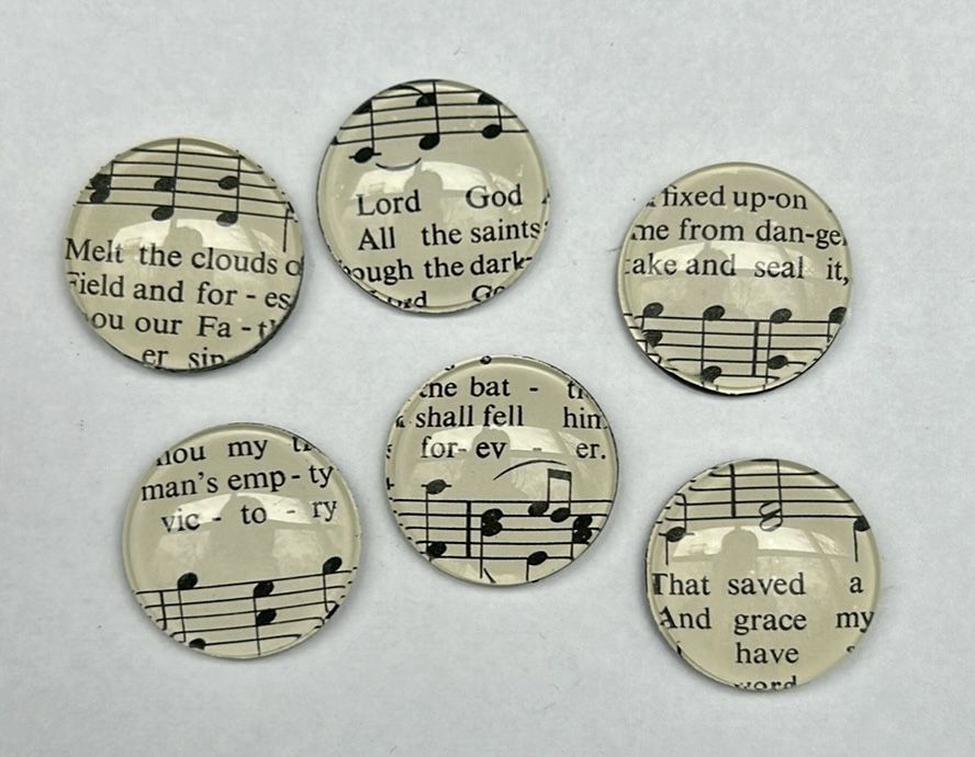 Hymn Sheet Music Magnets (Set Of 6)
