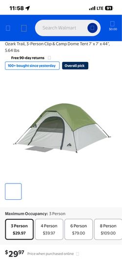 3 person dome tent and full size camping air mattress