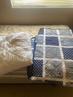 2 Twin bed frame matress and box spring