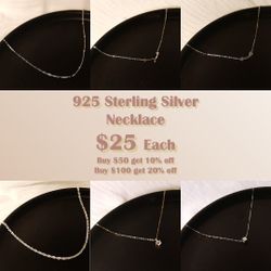 925 Sterling Sliver Necklace 