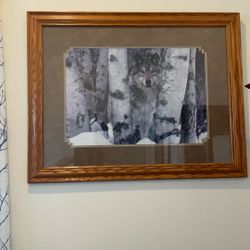 Large Wolf Picture 36 X 28”