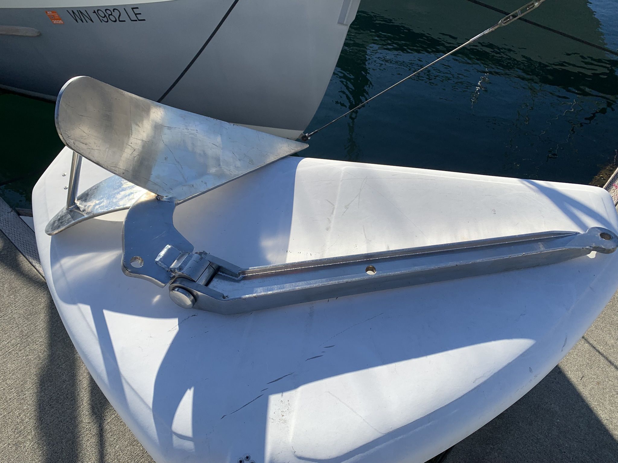 Stainless 60lb CQR anchor 