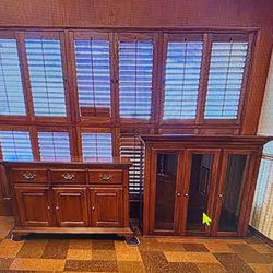 Maple Side Board (Cabinet) & Display Hutch & MORE 97216