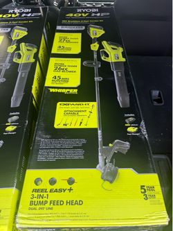 40V HP Brushless 650 CFM 160 MPH Cordless Leaf Blower and Carbon Fiber String Trimmer with 4Ah Battery and Charger