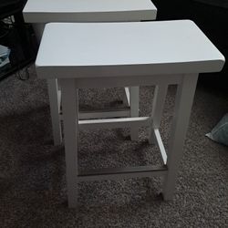 2 White Bar Stools 