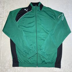 Puma Sport Lifestyle Men’s Active Track  Jacket Green Black Size L Full Zipper