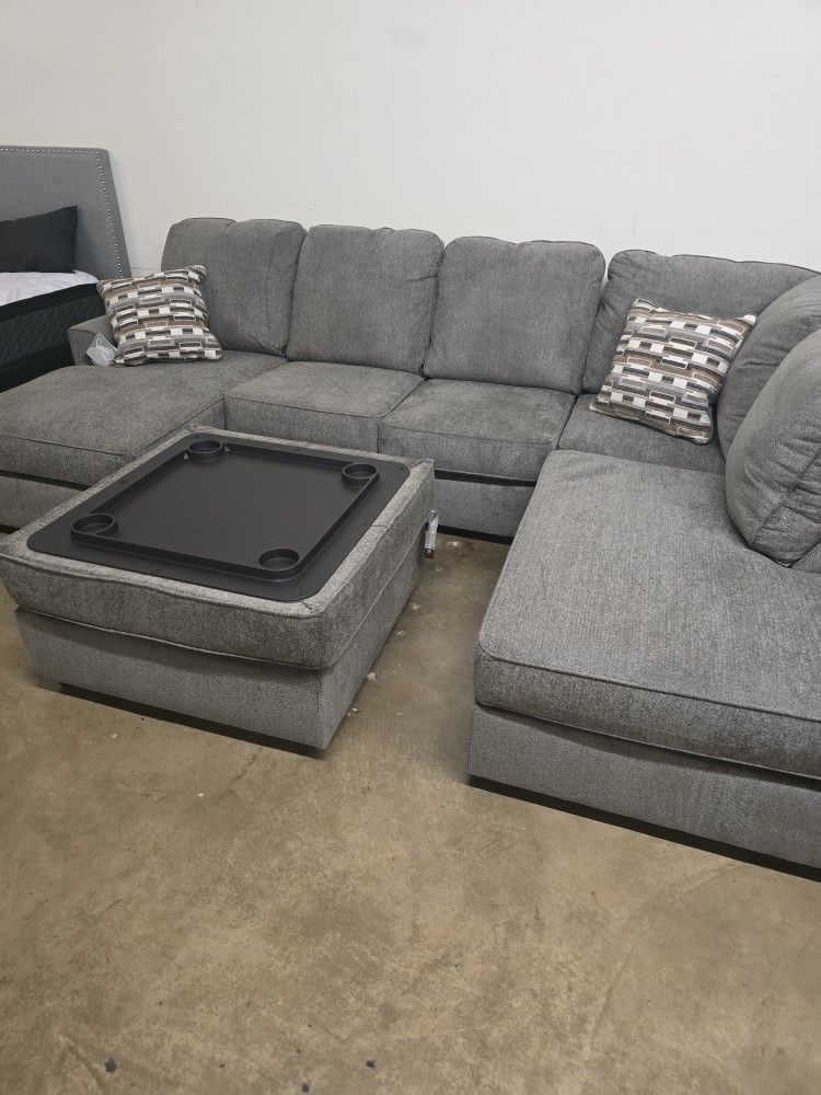 New PLUSH Gray Sectional