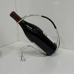 Vintage Hoffritz Chrome Wine Holder: Mid Century Modern Bar Cart Decor