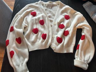 Button down heart cardigan size large