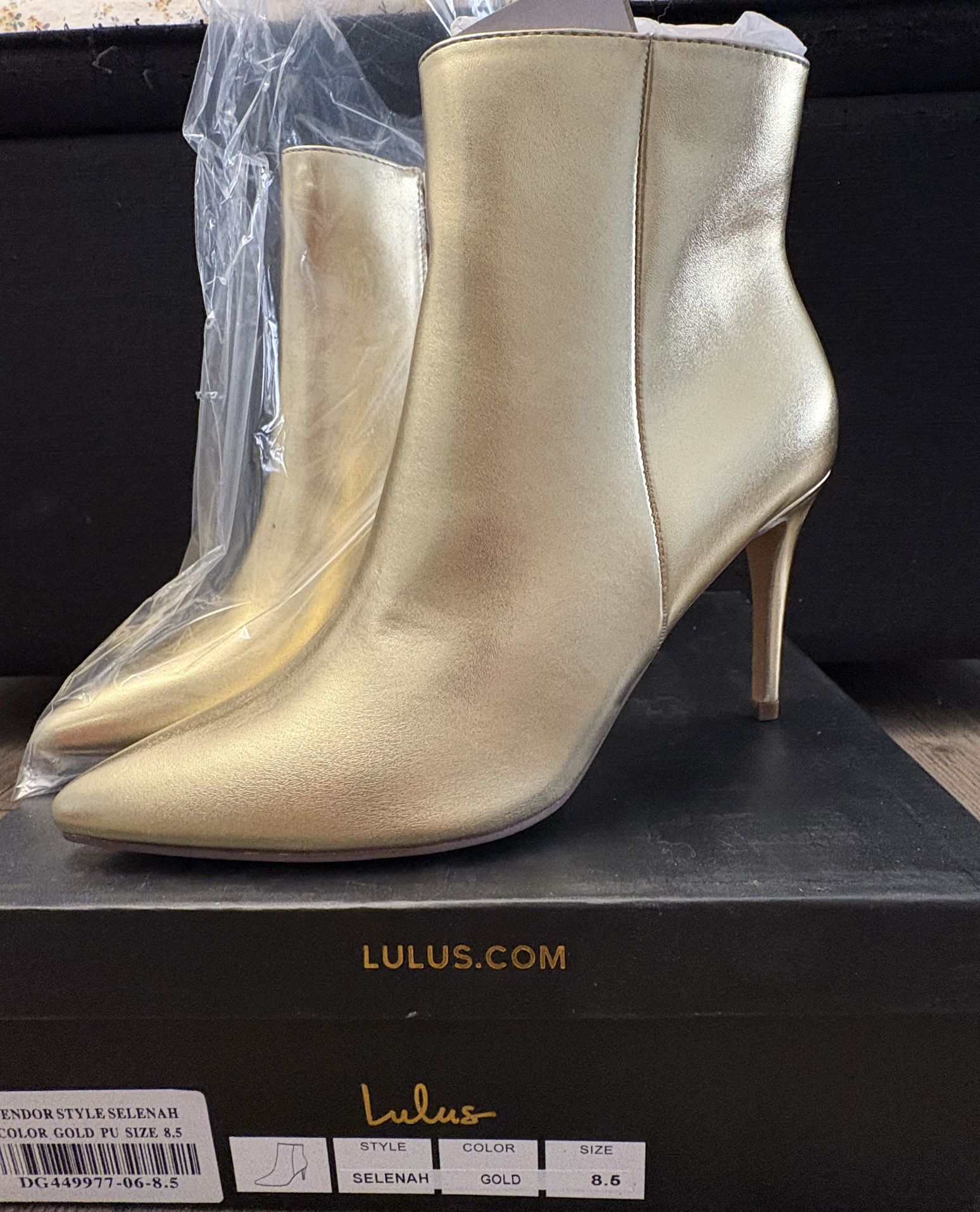 Brand New Gold Stiletto Boots