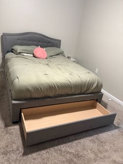 Gray Queen Size Bed Frame