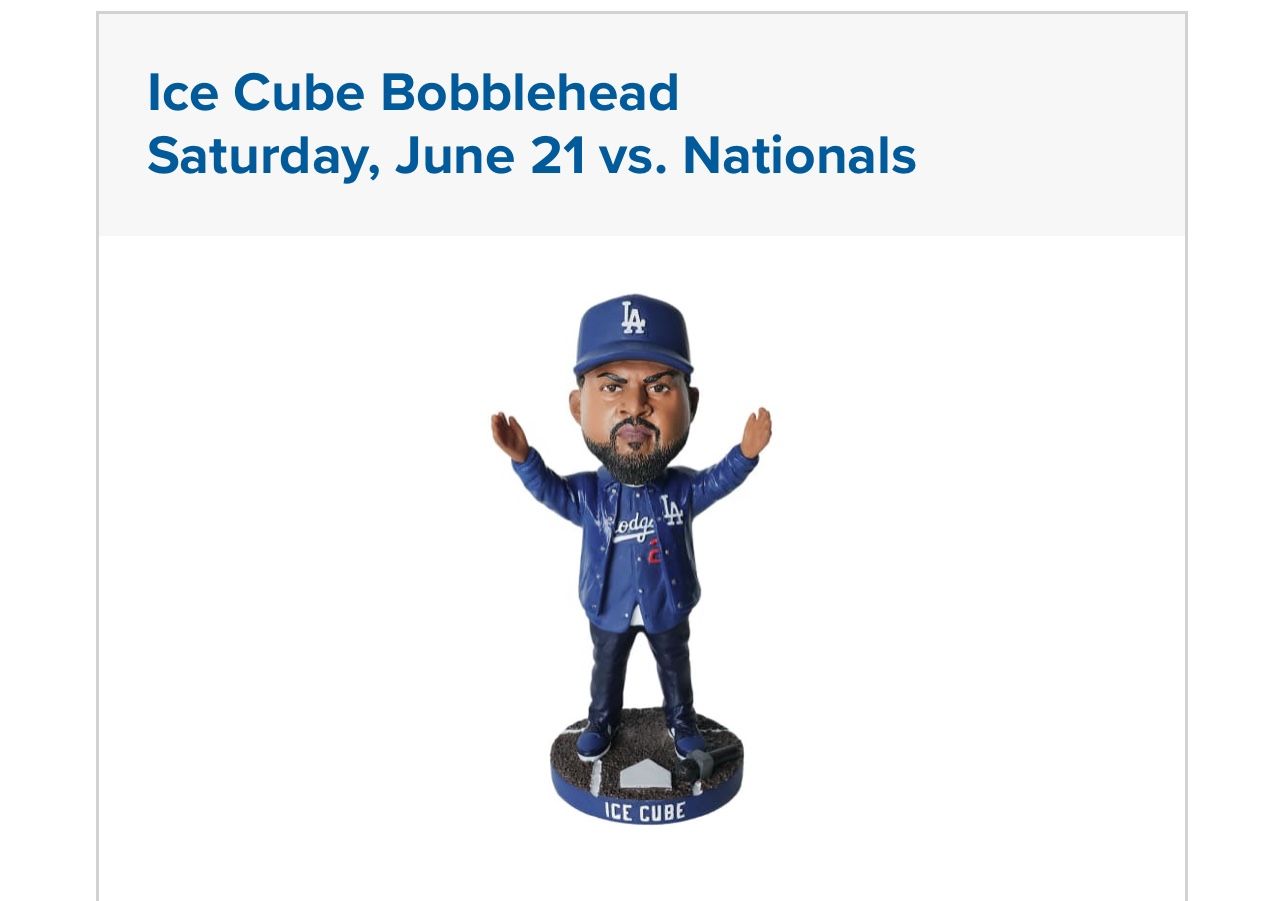 Dodger Tickets Ice Cube Bobblehead Night