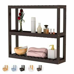 Domax Bamboo Bathroom Shelf 3-tier wall mount storage rack  (black)