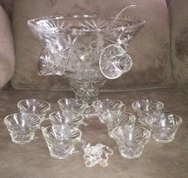 Vintage Anchor Hocking Punch Bowl Set
