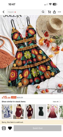 Soleia V-Neck Backless Floral Print Umbrella Hem Mini Dress
