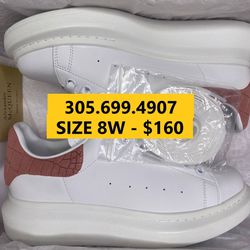 ALEXANDER MCQUEEN OVERSIZED PINK WHITE LEATHER NEW SNEAKERS SHOES MEN SIZE 6.5 MEN 8 WOMEN 39 A5