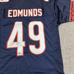 Tremaine Edmunds Signed Autograph Custom Jersey - Beckett Coa - Chicago Bears