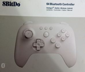White 8BitDo 64 Bluetooth Controller