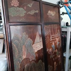 Antiques Custom  Asian Shades Hamd Painted 