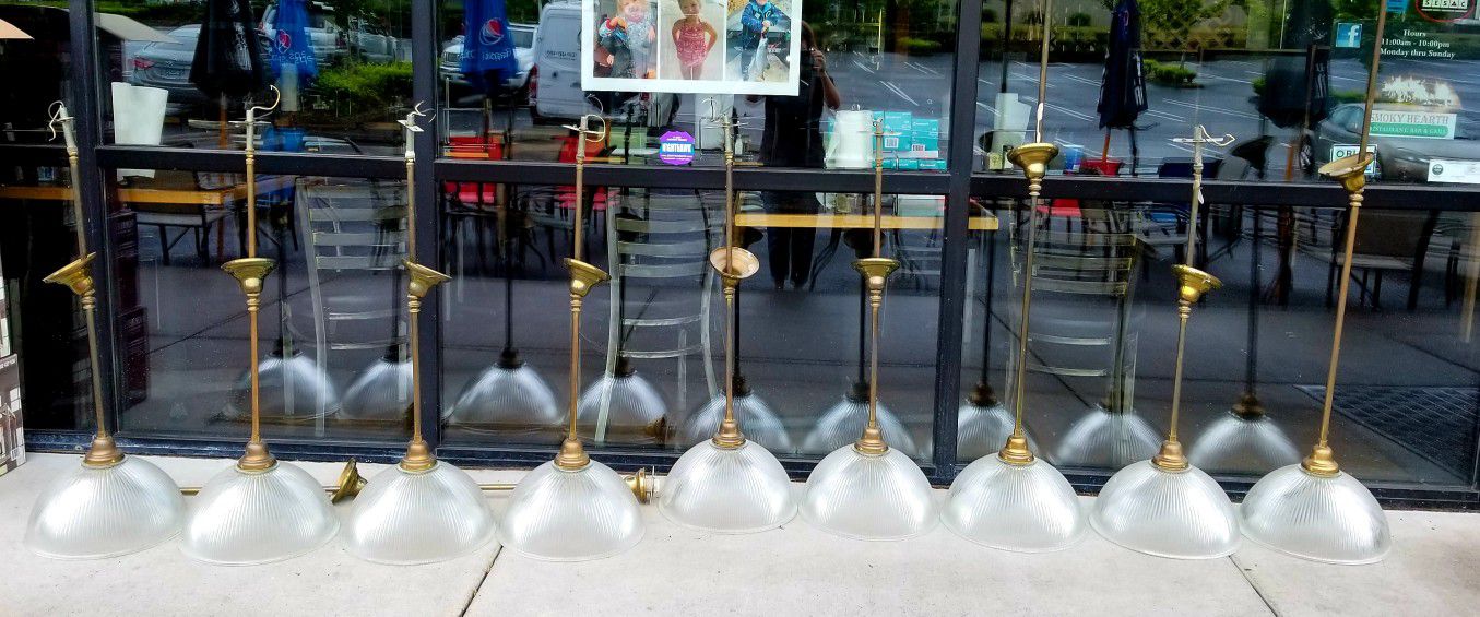 9 Brass hanging light fixtures