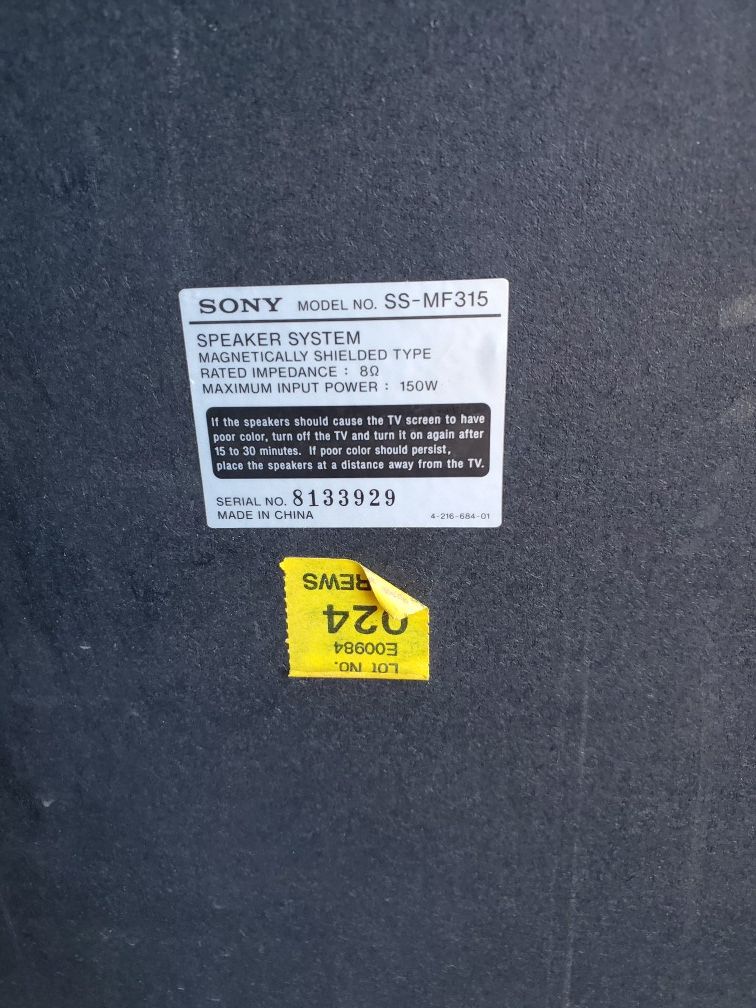 SONY SSMF315 FLOORSTANDING SPEAKERS for Sale in Lakewood, WA OfferUp