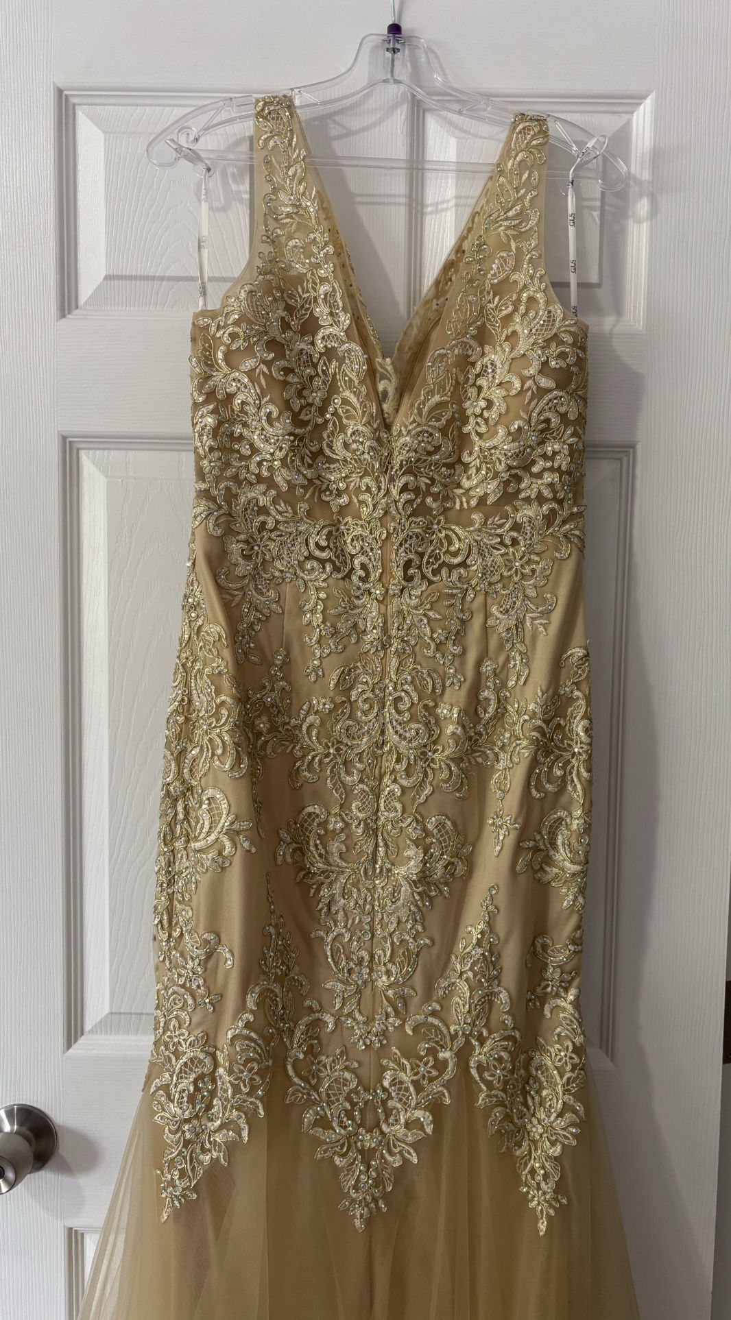 GLS Collection by Elizabeth K Embroidered Glitter Mermaid Dress Womens