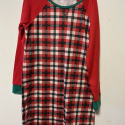 Girls holiday long sleeves Plaid nightgown size M