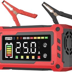 Battery Charger 0-25Amp,12V/24V, Automatic Smart Car Battery Charger, Trickle Charger, Battery Maintainer, Desulfator with Temperature Compensation, f