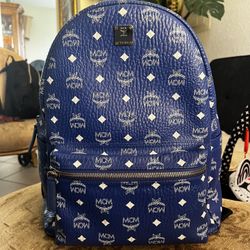 Mcm blue bookbag