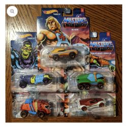 He-Man Masters of the Universe Character Cars Complete Set of 5 - Hot Wheels