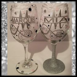 Personalized Prom wine glasses
