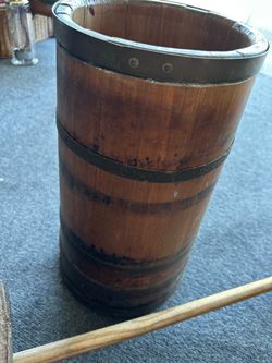 Antique wooden dasher butter churn