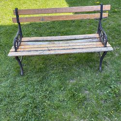cast iron and wood outdoor garden bench